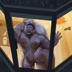 2boys abs against_glass anal anal_sex asian asian_male balls bara beard big_dom_small_sub big_muscles big_pecs brown_hair cum cum_drip cum_on_body cum_on_glass cum_on_penis cum_while_penetrated cumshot daddy daddy_penetrated dilf dominant dominant_male duo ejaculation erection gay hair holding_partner human human_on_human human_penetrated human_penetrating_human interracial larger_human larger_male male male/male male_only male_penetrated male_penetrating_male moustache muscular muscular_human muscular_male navel nipples nude open_mouth original_character pecs penis penis_in_ass pinned sex size_difference smaller_human smaller_male smaller_penetrated submissive submissive_human submissive_male window yaoi yetigo