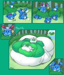 azumarill bbw big_belly big_breasts comic comic_page fat fat_fetish gardevoir inflation kirlia newt7n pokemon pokemon_(species) spherical_inflation sunken_head sunken_limbs