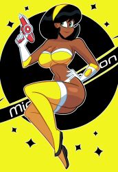 1girls artist_name athletic athletic_female atomickingboo big_ass big_breasts breasts brown-skinned_female brown_body brown_skin bust busty chest cleavage curvaceous curvy curvy_figure dark-skinned_female dark_skin digital_media_(artwork) eyebrows eyelashes eyes female female_focus fit fit_female hair hips hourglass_figure huge_breasts human large_breasts legs lips mature mature_female mindi_tygerson original original_character short_hair slim slim_waist space_ranger the_space_angels thick thick_ass thick_legs thick_thighs thighs toned toned_female top_heavy upper_body voluptuous voluptuous_female waist wide_hips yellow_theme