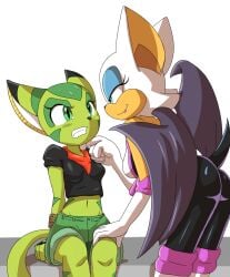 anthro bat carol_tea crossover feline freedom_planet freedom_planet_2 furry goshaag rouge_the_bat sonic_(series) sonic_the_hedgehog_(series) video_games wildcat yuri