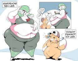 bbw big_belly fat female gardevoir huge_belly large_belly overweight overweight_female pants pokemon pokemon_(species) tank_top veryfilthything