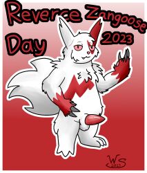 animal_genitalia anthro generation_3_pokemon genitals hi_res male nintendo pokemon pokemon_(species) shaded simple_background simple_shading solo winter_sunshine zangoose zangoose_day