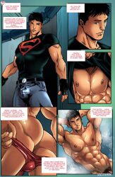 cock comic conner_kent dc dc_comics gay kon-el kryptonian male shower superboy younger_male