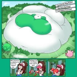 ass_expansion belly_expansion breast_expansion comic comic_page dialogue fat gardevoir hilda_(pokemon) huge_ass huge_belly huge_breasts hyper jigglypuff newt7n pokeball pokemon pokemon_(species) pokemon_focus text weight_gain