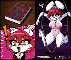 anthro bondage breasts in_heat_(game) poppi_(in_heat) rabbit rope tagme