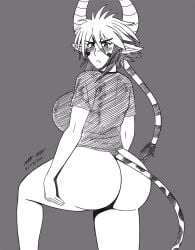 1girls ass ass_focus big_ass cathyl deadmannart drawn female female_only horn monster_musume_no_iru_nichijou solo tail