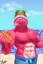 brawler dinosaur doug_(brawl_stars) furry gay male male_only muscles sausage underwear