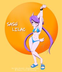 anthro aquatic_dragon bikini blush dragon freedom_planet freedom_planet_2 gx3rcomics sash_lilac video_games