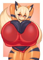 against_fourth_wall against_glass arcanine big_breasts breast_squish breasts breasts_on_glass huge_breasts no_humans pokemon pokemon_(species) tailzkim thick_thighs wide_hips