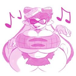 ass_bigger_than_head big_ass big_breasts big_butt big_hips bikini boob_window callie_(splatoon) clothed fat female female_only huge_ass huge_breasts hyper_ass inkling looking_at_viewer monochrome nintendo no_bra pink_theme smile smiling smiling_at_viewer splatoon sweetspicymann thick_thighs underboob video_games wide_hips wink winking winking_at_viewer