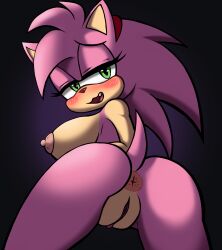 2023 alternate_breast_size amy_rose anthro anus bedroom_eyes big_breasts blush breasts classic_amy_rose classic_sonic_(universe) clitoral_hood cute_fangs eulipotyphlan female genitals hedgehog hi_res mammal narrowed_eyes open_mouth pussy rosy_the_rascal_(archie) seductive sega sheep_magik solo sonic_(series) sonic_the_hedgehog_(series)