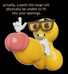 ball_with_hyper_features big_balls big_penis blender blender_(software) blender_eevee dialogue disembodied_hand disembodied_hands floating_hands holding_penis huge_balls huge_cock hyper hyper_balls hyper_penis meme nerd nerd_emoji onyxsplash smartass sphere_creature text