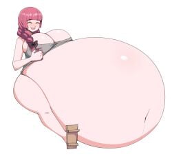 big_belly big_breasts bocchi_the_rock! breasts_bigger_than_head hiroi_kikuri huge_breasts hyper hyper_belly hyper_pregnancy pregnant sitting solo zeruxu