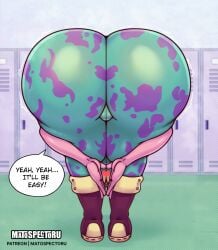 1girls 2023 amen_pose ass ass_body bent_over big_ass bubble_butt cameltoe dialogue fat_ass female female_only hero_outfit_(mha) huge_ass large_ass massive_ass matospectoru meme mina_ashido my_hero_academia praise_da_booty_(meme) solo text thick_ass thick_thighs wide_hips