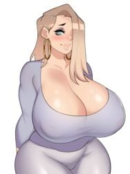 1girls ass big_ass big_breasts blonde_hair breasts chubby_female foxicube green_eyes milf mommy mother mrs_sweet(foxicube) thick_ass thick_thighs thighs tummy