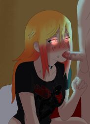 blowjob blush demons_trigger fellatio female kennysparda(artist) nady_reyes oral_sex saliva yellow_hair