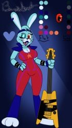 anthro beanontoast big_breasts clothed five_nights_at_freddy's five_nights_at_freddy's:_security_breach glamrock_bonnie_(fnaf) rabbit rule_63 solo thick_thighs