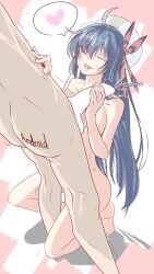 1boy 1boy1girl 1girls android ass assisted_masturbation blue_hair cum cum_on_arm cum_on_face cum_on_hair cum_on_hand dannischan ejaculating_cum ejaculation feet female geopellia_(phigros) handjob heart heart-shaped_pupils long_hair male phigros pink_iris shaking smiling tagme text_bubble unknown_male wink winking winking_at_partner yellow_eye yellow_eyes