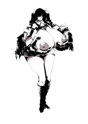 big_areola black_shell_(artist) breast_grab breasts_bigger_than_head gigantic_breasts nipples