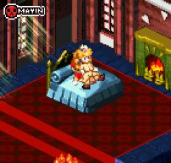 1boy 1girls animated cowgirl_position female gif indoors loop male mario mario_(series) mayin pixel_art princess_peach super_mario_rpg tagme