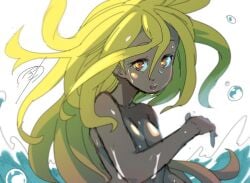 blonde_hair breasts dark-skinned_female dark_skin female_focus gravity_rush kat_(gravity_rush) nude pungter tagme wet