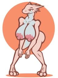 absurd_res alien anthro anthro_only areola areolae ass big_areola big_areolae big_breasts breasts digital_media_(artwork) female genitals hi_res ikakins montgomery_glands nipples nude outlaw_star silgrian solo