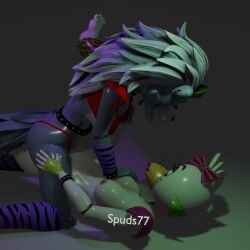 2girls 3d 3d_(artwork) animated anthro anthro_female anthro_on_anthro chicken duck feet female five_nights_at_freddy's five_nights_at_freddy's:_security_breach fnaf furry glamrock_chica_(fnaf) grabbing_own_breast gray_fur grey_hair medium_ass medium_breasts no_sound roxanne_wolf_(fnaf) scissoring spuds77 tagme tribadism video white_hair wolf wolf2girls