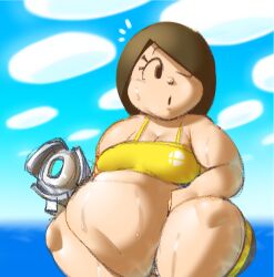 bbw big_belly big_breasts mii mii_gunner mii_gunner_(smash_ultimate) mintrimo morbidly_obese super_smash_bros. thick_thighs