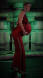 1girls 3d belly_focus big_belly blonde_hair blue_eyes breasts clothed clothed_female earrings female female_only final_fantasy final_fantasy_vii final_fantasy_vii_remake high_heels holding_belly huge_belly long_legs massive_belly milf necklace pregnant scarlet_(ffvii) zero-thl