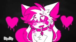 2d 3rd_party_watermark ahe_gao ahegao animated blush collar crystal_(kittydogcrystal) digital_art digital_media drooling flipaclip furry furry_only heart-shaped_pupils kittydog_(species) kittydogcrystal pink_blush pink_fur shitpost suggestive tagme video white_fur