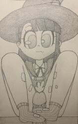 akko_kagari atsuko_kagari cum feet feet_on_penis female little_witch_academia nervous_expression nonheaded socks