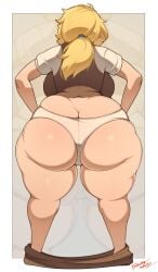 1girls adventure_time ass ass_cleavage big_ass blonde_hair bottom_heavy breasts bubble_butt butt_crack clothing dat_ass dumptruck_ass fat_ass female female_only fionna_and_cake fionna_campbell fionna_the_human_girl hands_on_hips huge_ass human large_ass light-skinned_female light_skin massive_ass outerwear pale_skin panties pants pants_down probablynoon rear_view shirt solo thick_ass thick_thighs thunder_thighs vest wide_hips