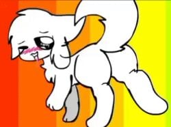 animated ass crystal_(kittydogcrystal) furry furry_only kittydog_(species) kittydogcrystal rainbow white_fur