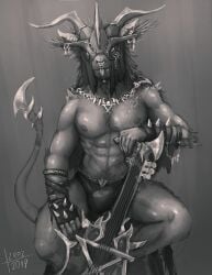 anthro bulge clothing furry izrez male male_only mask muscular nipples piercing rat rodent simple_background skaven solo tail warhammer_(franchise) warhammer_age_of_sigmar warhammer_fantasy