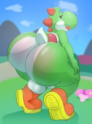 1boy ass balls bedroom_eyes big_ass big_butt big_thighs blue_eyes bubble_ass bubble_butt butt dinosaur half-closed_eyes huge_ass licking_lips looking_at_viewer looking_back looking_back_at_viewer mario_(series) nintendo outdoors presenting_hindquarters solo solo_male super_mario_bros. tagme tail thick thick_ass thick_butt thick_hips thick_thighs thighs wide_hips yoshi zaddymaddy