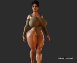 3d 3d_(artwork) afro-native bae3 big_breasts big_butt cyberpunk_2077 dark-skinned_female dark_skin digital_media_(artwork) fit_female huge_breasts legs massive_breasts panam_palmer self_upload solo thick_thighs voluptuous wet wide_hips