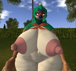 big_breasts breasts decidueye ferialexonar pokémon_(species) pokemon thick_thighs wide_hips