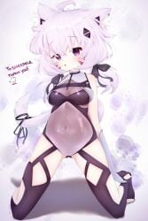 cat_ears catgirl female_only purple_eyes squchan_(vtuber) virtual_youtuber vyugen white_hair