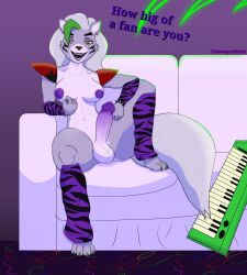 1futa anthro beckoning bracelet breasts canid canine canis clothed clothing english_text five_nights_at_freddy's five_nights_at_freddy's:_security_breach furniture futanari genitals gesture gynomorph hi_res humanoid_genitalia intersex intersex_only jewelry looking_at_viewer makeup mammal nipples partially_clothed penis purple_nipples roxanne_wolf_(fnaf) scottgames sidewaysmirror sitting sofa solo solo_focus solo_futa spiked_bracelet spikes steel_wool_studios text wolf