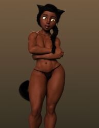 cat_ears cat_tail catgirl dark_skin dragolord19d embarrassed oc self_upload