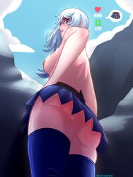 ashe_(league_of_legends) ass ass_focus butt_focus focus_on_ass kneesocks league_of_legends naufragonsfw riot_games skirt socks white_hair