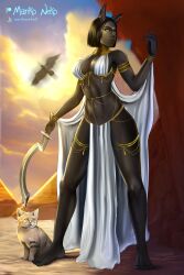 1girls bastet egyptian egyptian_clothes egyptian_female egyptian_mythology female hawk kopesh marikoneko marikoneko0 sand_cat solo_female tagme