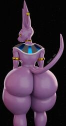 3d 3d_(artwork) absurd_res adri164 ass beerus big_ass big_butt big_ears big_tail bubble_butt domestic_cat dragon_ball dragon_ball_super felid feline felis gay hairless hairless_cat hi_res huge_butt hyper hyper_butt looking_at_viewer male male/male mammal neck_piercing purple_body purple_skin ring_piercing solo tail thick_thighs wide_hips yellow_eyes