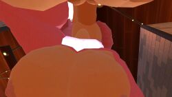 big_breasts bottom_view cat_ears female huge_breasts huge_cock hung pink_hair plump rec_room recroom recroom-nsfw sucking sucking_penis tagme vr