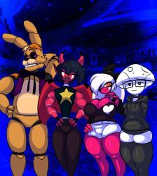 1boy 1femboy 2girls better_version_at_source c4d_(fanfnaf5) champi_(oc) chocker demon_girl female femboy glasses helluva_boss lowres mushroom_cap mushroom_humanoid oc original_character oversized_clothes oversized_hoodie oversized_shirt robot skirt stockings stormkinght succubus thick_thighs thighhighs thighs thin_waist thumbnail