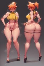 abs ai_generated artist_request ass asymmetrical_hair backboob big_ass big_butt blush breasts clothing dat_ass female female_only hair hair_tie high_resolution huge_ass huge_breasts kasumi_(pokemon) large_ass large_breasts legs looking_at_viewer muscle orange_eyes orange_hair pokemon pokemon_(game) pokemon_character pokemon_rgby ponytail pool pussy red_head scrunchie short_ponytail side_ponytail sideboob simple_background solo straight_hair thick thick_ass thick_thighs thighs thong tied_hair vagina zrhap