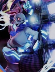 2023 3d_(artwork) absurd_res anthro big_breasts big_penis breasts digital_creature digital_media_(artwork) duo female fingers five_nights_at_freddy's five_nights_at_freddy's:_security_breach genitals hi_res lagomorph leporid male mammal mxes_(fnaf) penis rabbit red_eyes scottgames security_breach:_ruin steel_wool_studios stitch_(sewing) sunr4y sunr4y_w0rksh0p vanny_(fnaf) whiskers