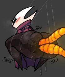 1girls ambiguous_penetration big_ass blush bottom_heavy bottomless bug cloak cloak_only dubious_consent female hollow_knight hornet_(hollow_knight) huge_ass insect insectoid large_ass nanodude78 onomatopoeia solo stubby_legs suspension sweat tentacle tentacle_sex tentacles text the_infection_(hollow_knight) thick_thighs thighs wet wide_hips