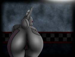 anthro anus ass big_butt butt_focus creepy female five_nights_at_freddy's five_nights_at_freddy's:_security_breach genitals humanoid lagomorph leporid looking_away looking_back mammal presenting presenting_anus presenting_hindquarters presenting_pussy pussy rabbit scottgames smile snek77 solo steel_wool_studios stitch_(sewing) textured vanny_(fnaf)