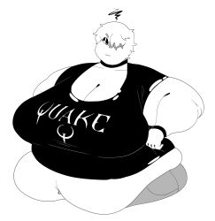 1girls big_breasts breasts female female_only huge_breasts monochrome obese obese_female robuttschei solo tagme